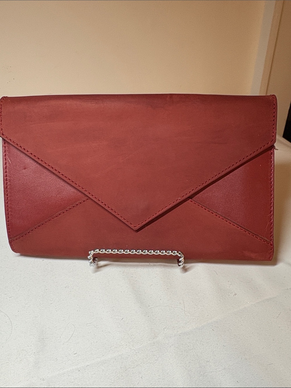 ABLE Red Leather Envelope Closure Clutch Tablet Case